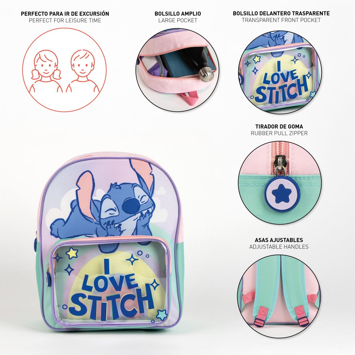 Mochila I Love Stitch - 30 cm