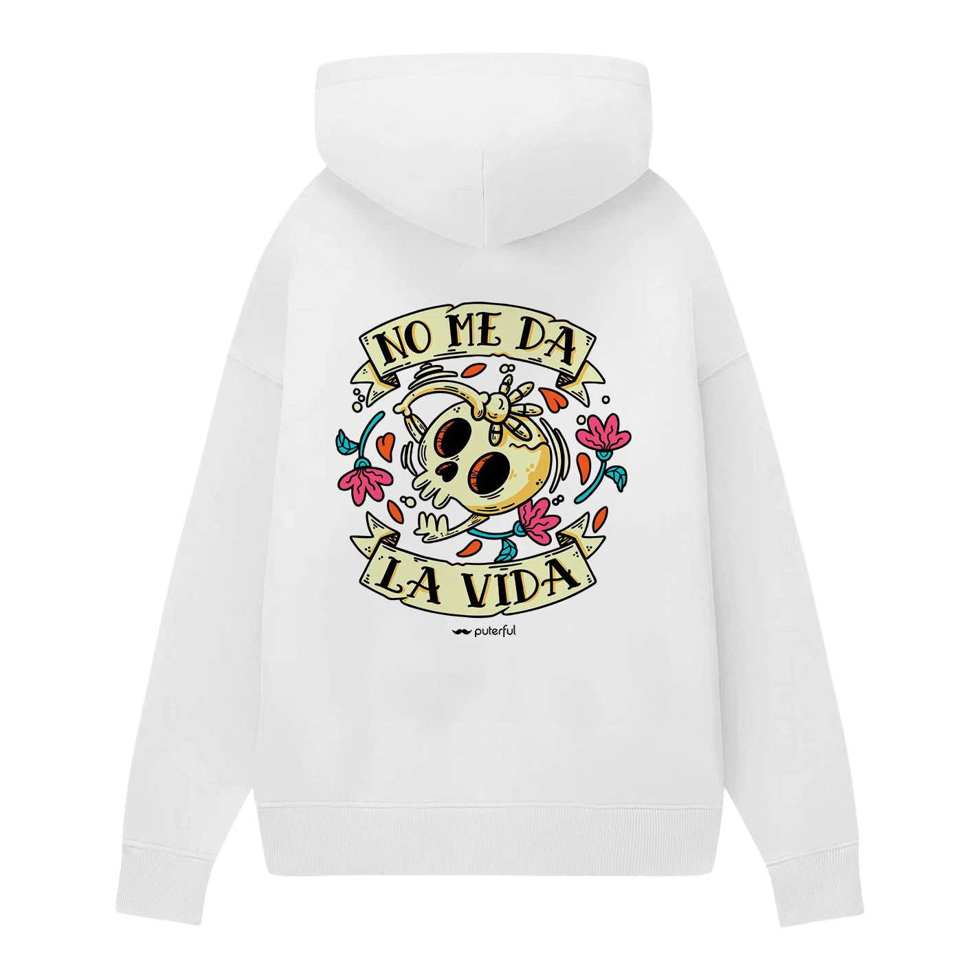 Sudadera PTFL Blanca - No Me Da La Vida