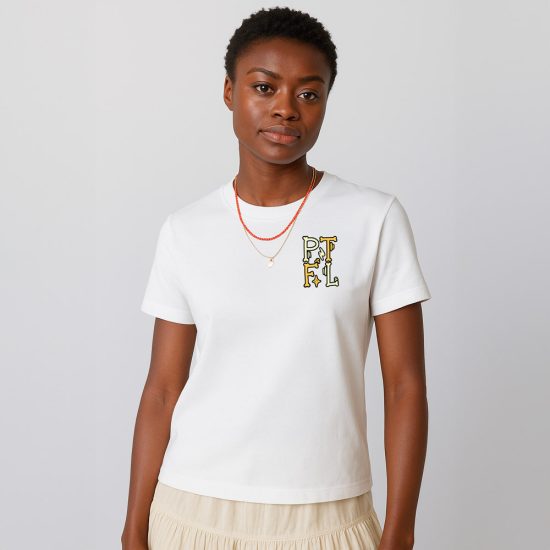 Camiseta PTFL – Si me muerdo la lengua – Blanco