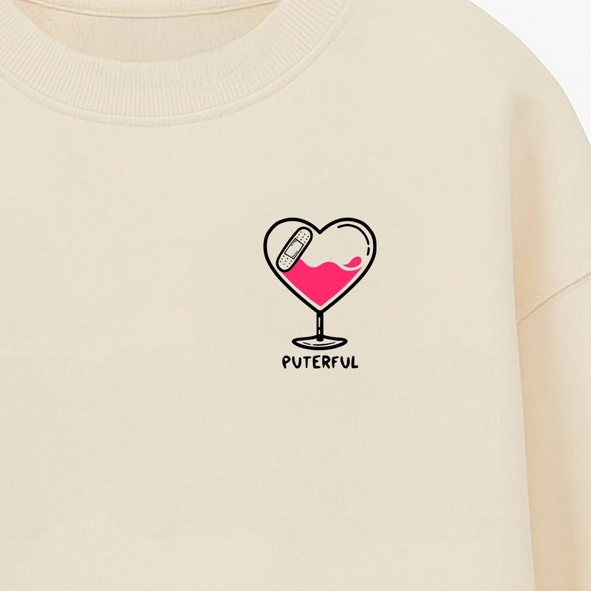 Sudadera Crema - El vino nunca falla