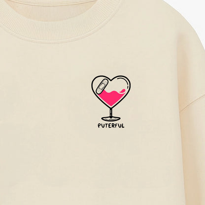 Sudadera Crema - El vino nunca falla