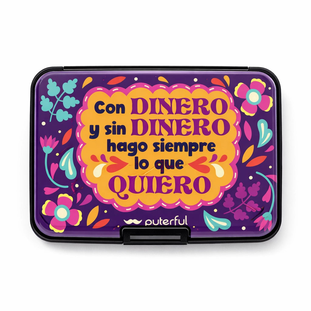 Tarjetero rígido - Con dinero y sin dinero