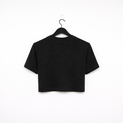 Camiseta crop top - No me da la vida - Negro